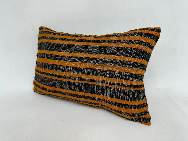 Bequemes Wurfkissenbezug, handgefertigtes Kilimkissen, dekorative Kissenkoffer, Kissenbedeckung, Boho -Kissenschein -Abdeckung, 12x20 Orangenkissen, Boho -Kissen - 4