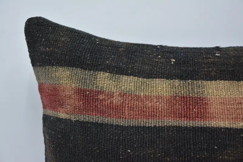 Almohada de tiro hippie, almohadas antiguas, almohada turca, cubierta de almohada, almohada de decoración del hogar, cubierta de almohada marrón 16x24, estuche de cojín vintage - 2