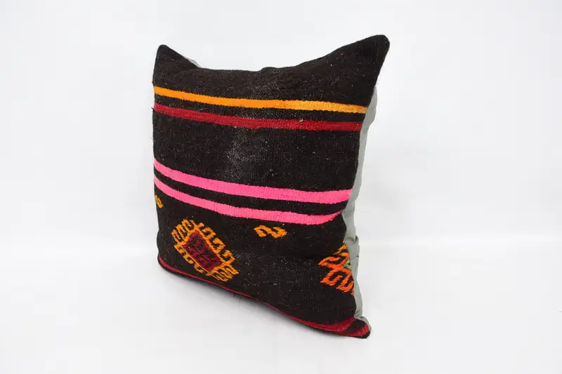 Interior Designer Pillow, Christmas Cushion, Pillow Sham, Throw Kilim Pillow, 24x24 Brown Cushion Case, Kilim Pillow Cover - 4