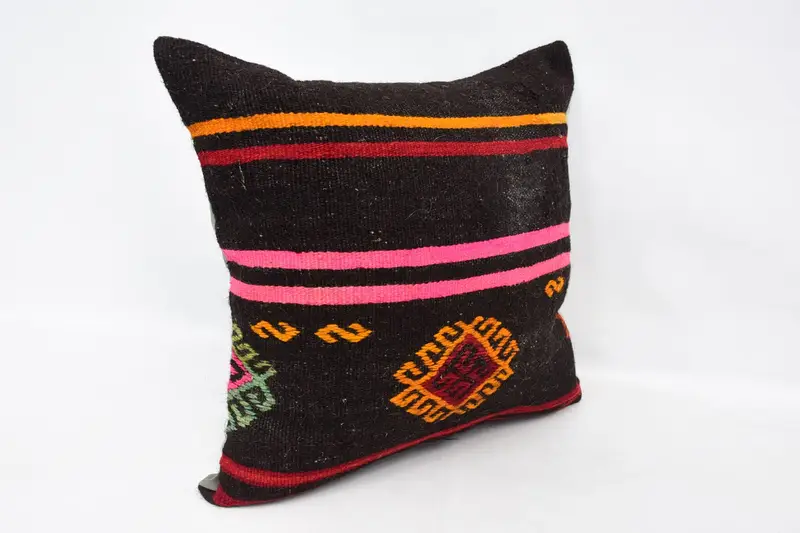 Interior Designer Pillow, Christmas Cushion, Pillow Sham, Throw Kilim Pillow, 24x24 Brown Cushion Case, Kilim Pillow Cover - 3