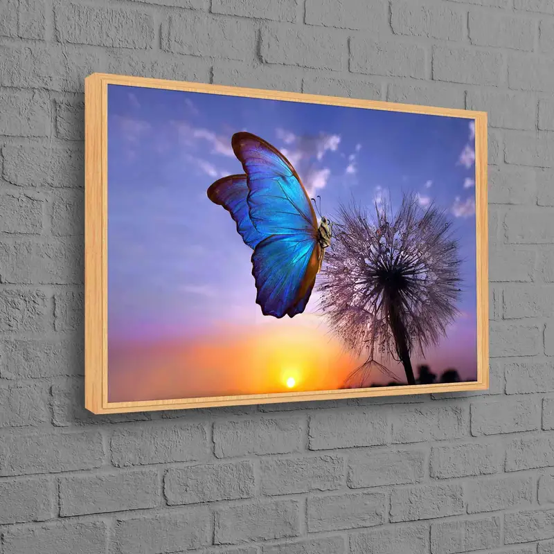 魅惑的なレインボー バタフライ キャンバス: 自然の日の出の美しさ