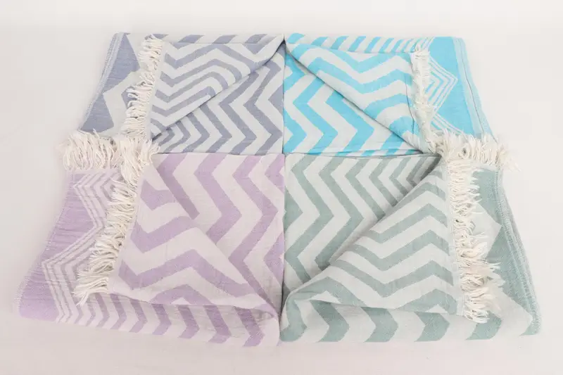Monogram Kitchen Towel, House Warming Gift, Summer Towel, Personalized Gifts, Personalized Dish Towel, Guest Towel, 40x24 Cotton Zigzag Design Towel - 5