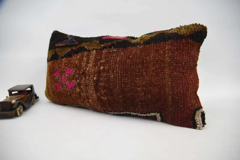 Wholesale Pillow Cover, Antique Pillows, Cushion Case, Boho Pillow, Gift Pillow, 12x24 Pink Cushion Case, Handmade Rug Seat Pillow Sham - 5