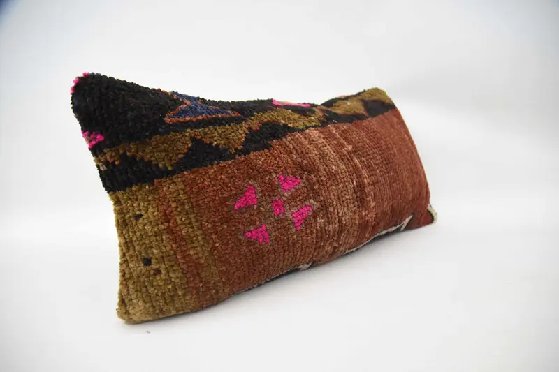 Wholesale Pillow Cover, Antique Pillows, Cushion Case, Boho Pillow, Gift Pillow, 12x24 Pink Cushion Case, Handmade Rug Seat Pillow Sham - 3