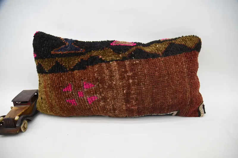 Wholesale Pillow Cover, Antique Pillows, Cushion Case, Boho Pillow, Gift Pillow, 12x24 Pink Cushion Case, Handmade Rug Seat Pillow Sham - 1