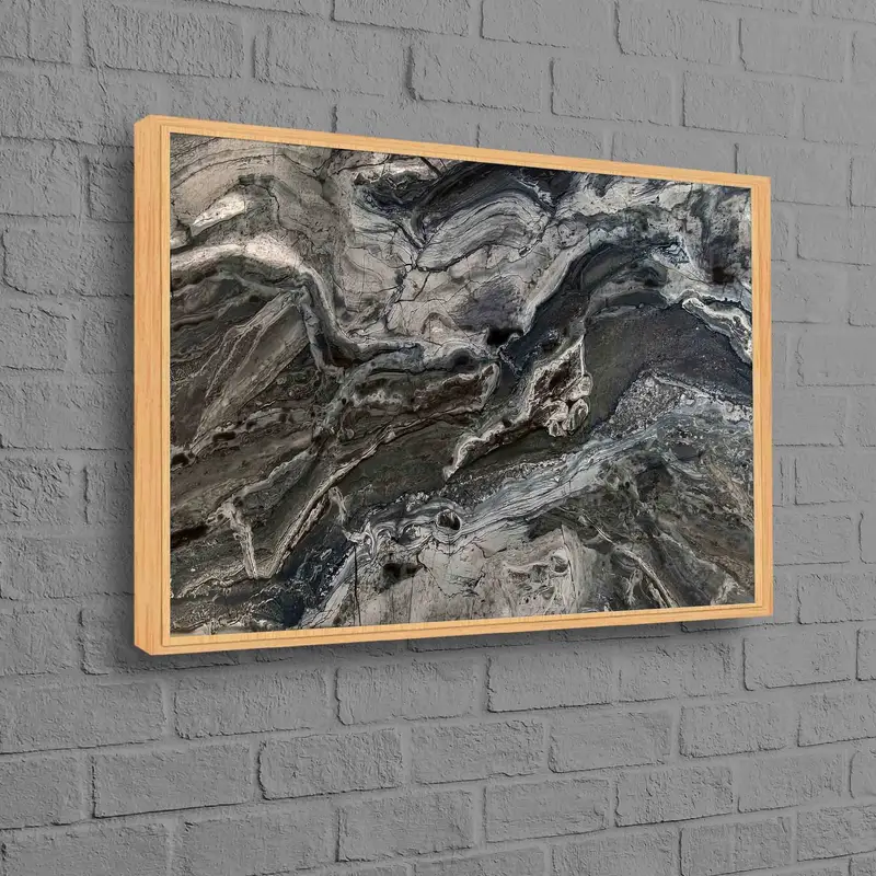トレンディなロフト キャンバス: ブラック大理石 & グレー大理石プリント アート