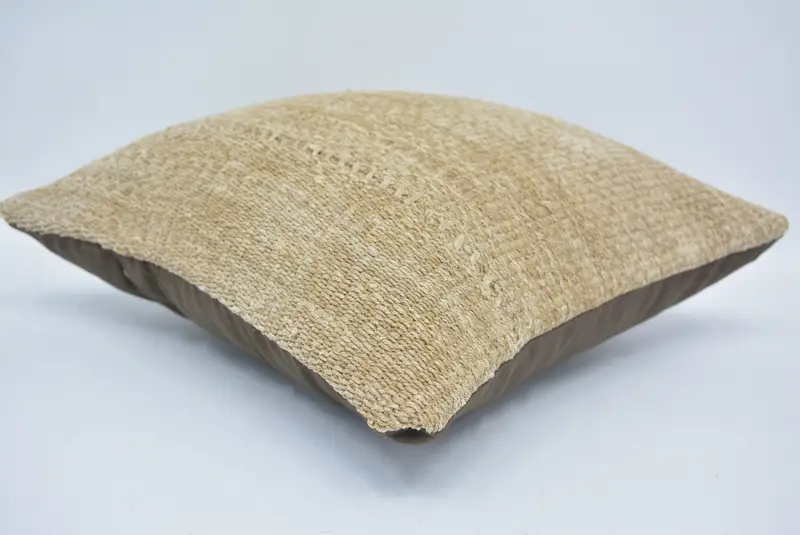 Kilim Pillow, Kilim Cushion Sham, 14x14 Beige Cushion Case, Bright Pillow Cover, Pillow Case, Pillow for Sofa, Living Room Throw Cushion - 6
