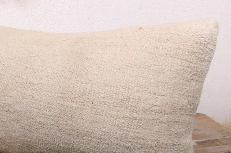 Pillow Cover, Vintage Kilim Pillow, Pillow for Couch, 12x24 Beige Cushion Case, Handmade Rug Seat Pillow Case, Vintage Kilim Throw Pillow - 5