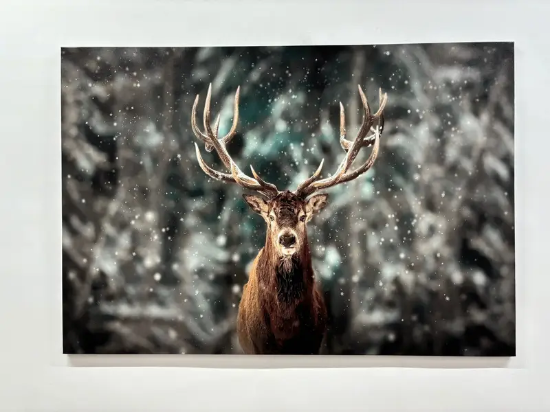 Arte de pared de ciervos salvajes, decoración de la pared de los ciervos, regalo de amantes de los ciervos, arte de pared de animales, arte de pared de invierno, arte de lona, ​​regalo para el hogar, arte de la pared de la granja, - 7