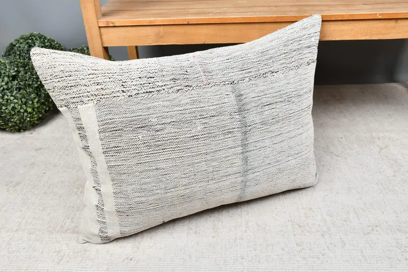 20x28 White Pillow, Turkish Corner Cushion Cover, Cushion, Turkish Pillow, Kilim Pillow Cover, Kilim Rug Pillow, Vintage Pillow - 7
