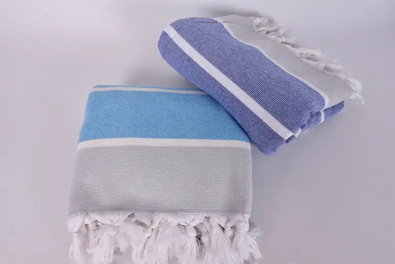 Beach towel, Peshtemal Towel USA, Bridal Shower Favors, Beach Size Towel, Organic towel, Merry Christmas Gifts, 64x40 Cotton Striped Terry Towel - 6