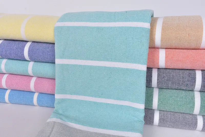 Beach towel, Peshtemal Towel USA, Bridal Shower Favors, Beach Size Towel, Organic towel, Merry Christmas Gifts, 64x40 Cotton Striped Terry Towel - 2