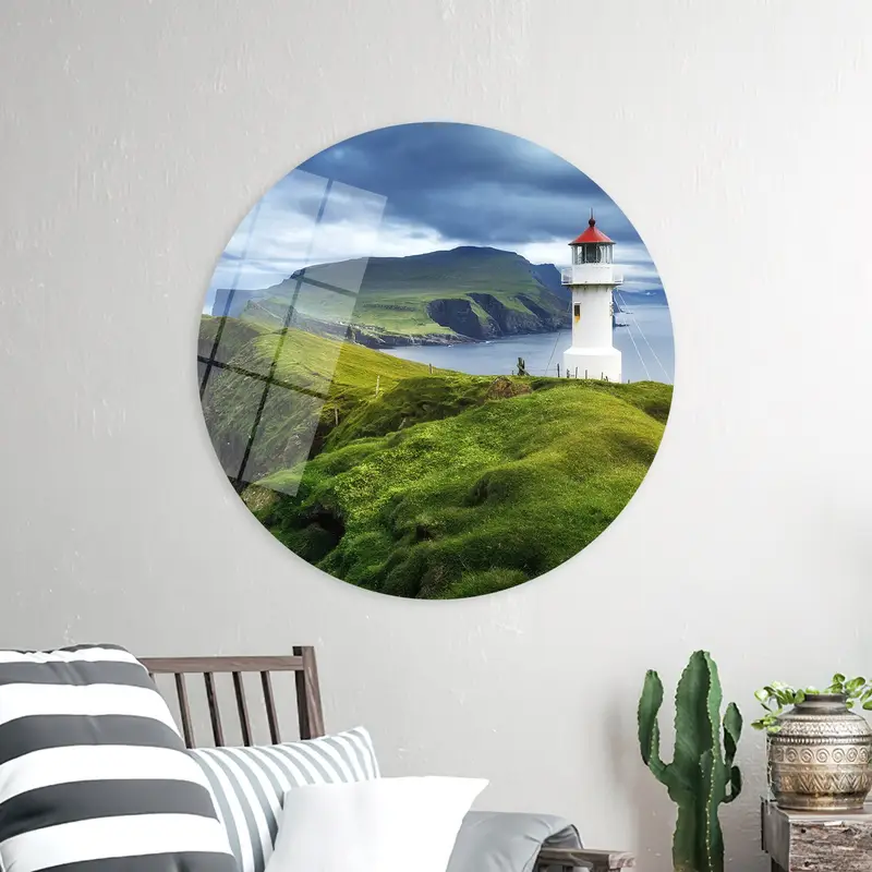 ミキネス灯台キャンバス: フェロー諸島海の景色アート