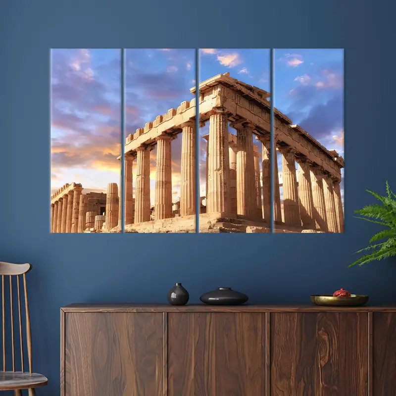 Parthenon Duvar Sanatı, Yunan Tuval Sanatı, UNESCO Duvar Sanatı, Yunanistan Sanat Dekoru, Tuval Duvar Sanatı, Modern Sanat, Ev Dekor Sanatı, Duvar Sanat Dekoru - 4