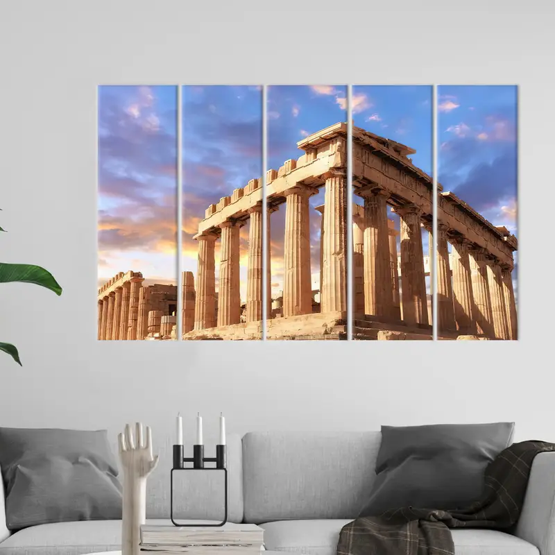 Parthenon Duvar Sanatı, Yunan Tuval Sanatı, UNESCO Duvar Sanatı, Yunanistan Sanat Dekoru, Tuval Duvar Sanatı, Modern Sanat, Ev Dekor Sanatı, Duvar Sanat Dekoru - 5