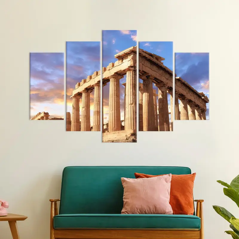 Parthenon Duvar Sanatı, Yunan Tuval Sanatı, UNESCO Duvar Sanatı, Yunanistan Sanat Dekoru, Tuval Duvar Sanatı, Modern Sanat, Ev Dekor Sanatı, Duvar Sanat Dekoru - 6
