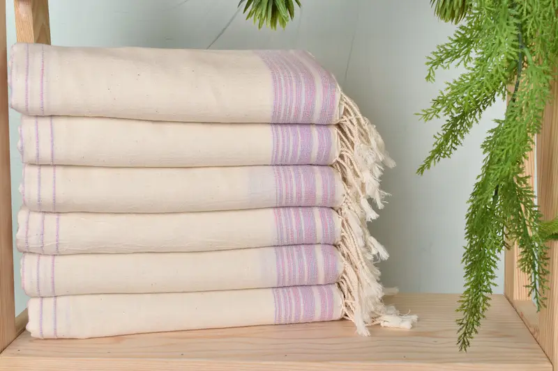 Gym Towel, Handmade Turkish hammam towel, Wedding Shower Gift, Turkish Towel Beach, Bath towel, 68x36 Cotton Striped Towel, Absorbent towel - 2