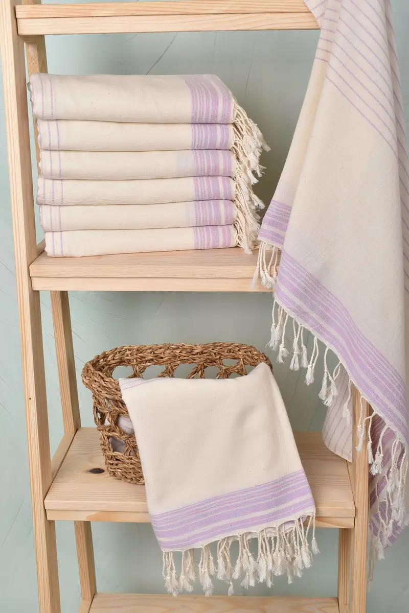Gym Towel, Handmade Turkish hammam towel, Wedding Shower Gift, Turkish Towel Beach, Bath towel, 68x36 Cotton Striped Towel, Absorbent towel - 3