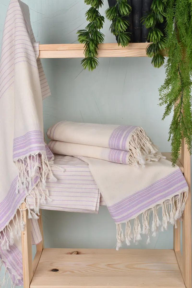 Gym Towel, Handmade Turkish hammam towel, Wedding Shower Gift, Turkish Towel Beach, Bath towel, 68x36 Cotton Striped Towel, Absorbent towel - 6