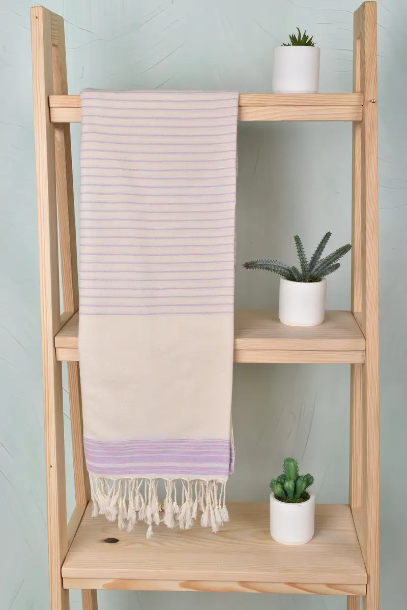 Gym Towel, Handmade Turkish hammam towel, Wedding Shower Gift, Turkish Towel Beach, Bath towel, 68x36 Cotton Striped Towel, Absorbent towel - 8