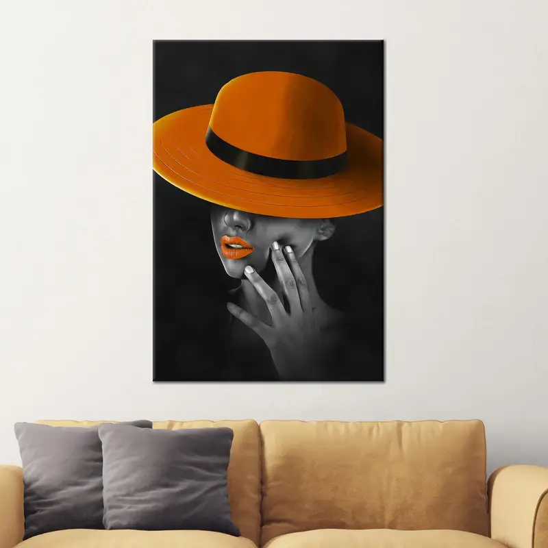 Modern Luxury Black & Orange Canvas Art - Vibrant Decor