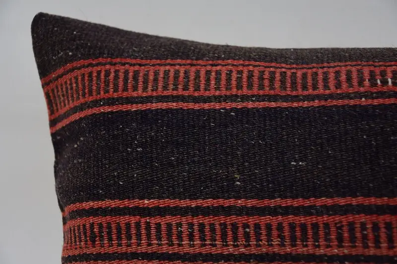 Sofa Bolster Pillow, Bright Cushion, Turkish Kilim Pillow, Vintage Pillow, Kilim Pillow, Traditional Pillow Sham, 12x36 Brown Cushion, Pillow Case - 2