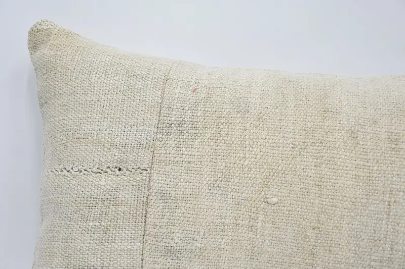 Seat Pillow Sham, Meditation Cushion Cover, Ethnical Kilim Rug Pillow, Vintage Pillow, 12x24 Beige Cushion, Pillow Cover, Pillow for Couch - 2