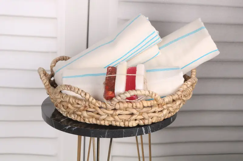 Personalized Towel, Turkish hand towel, Home Decor Towel, Scarf Towel, Gift For Wedding Day, 70x40 Linen Striped Towel, Bachelorette Party Favors - 4
