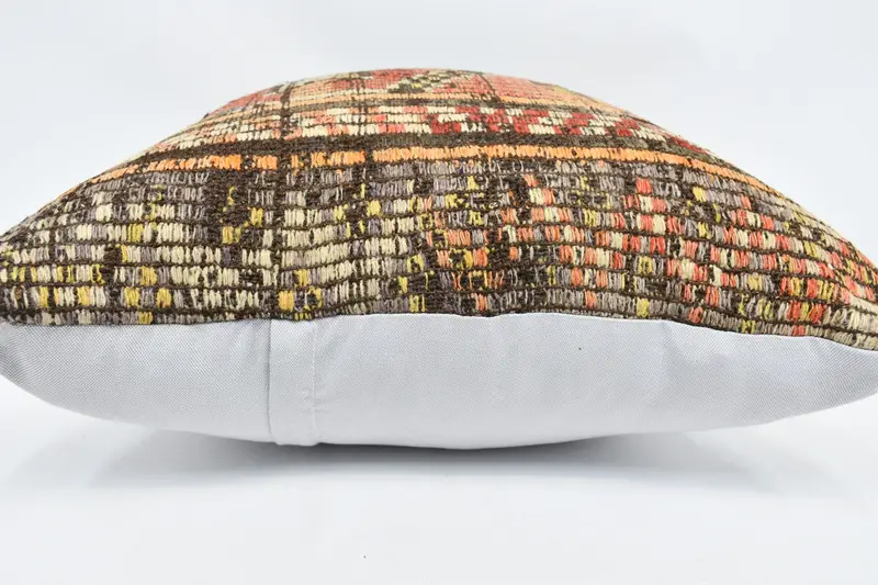 Pillow, Turkish Kilim Pillow, Meditation Pillow Sham, Home Decor Pillow, 24x24 Red Cushion Case, Art Deco Pillow Cover, Interior Designer Pillow - 6