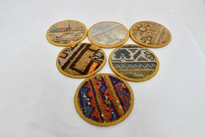 Posavasos rojos y naranjas, juego de posavasos circulares vibrantes