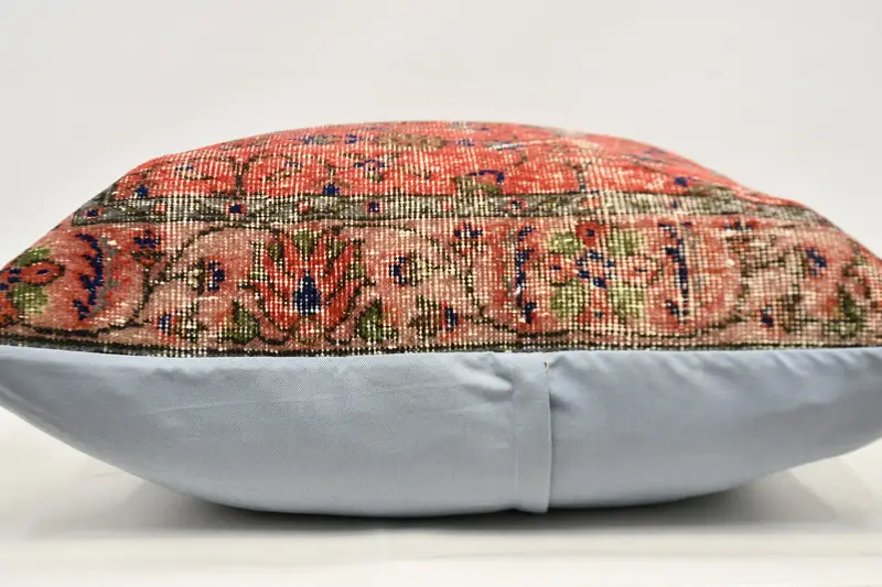 Ethnical Kilim Rug Pillow, Interior Designer Pillow, Vintage Kilim Throw Pillow, Neutral Throw Cushion Cover, 32x32 Red Cushion, Cushion Cover - 5