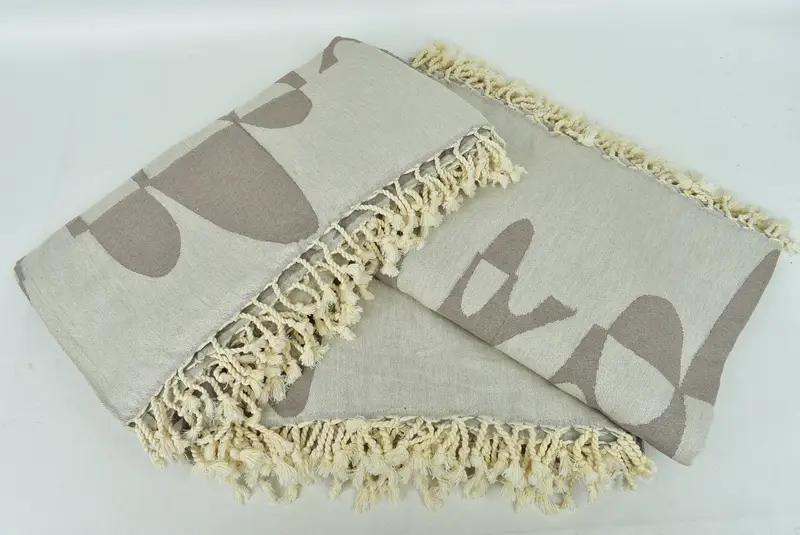 100x80 Cotton Turtle Design Towel, Housewarming Gift, Turkish Beach Blanket, Organic Throw, Personalized Gifts, Valentines Day Gift, Throw Blanket - 8