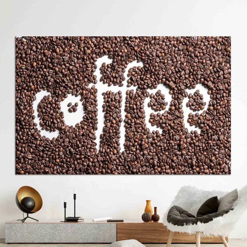 Cocina elegante amante del café marrón Lienzo