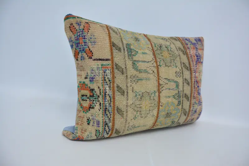 Gift Pillow, Kilim Pillow, 20x28 Beige Cushion Case, Throw Kilim Pillow, Sustainable Pillow Cover, Ethnic Pillow Cover Cushion, Pillow - 3