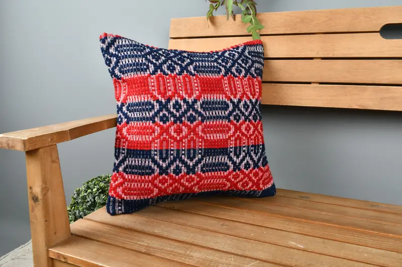 Ikat Cushion, Ikat Pillow, Cushion, Ethnical Kilim Rug Pillow, Muted Cushion, Vintage Kilim Pillow, Boho Pillow, 16x16 Red Pillow - 1