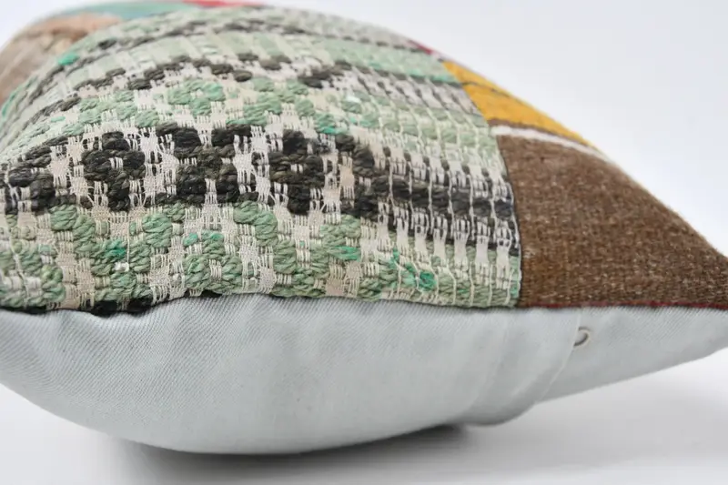 Bolster Cushion Case, Kilim Pillow, Cotton Cushion Cover, 12x48 Red Cushion Case, Ethnical Kilim Rug Pillow, Boho Pillow, Cushion Cover - 6