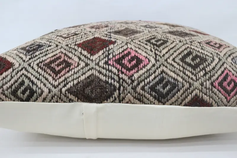 Turkish Bench Pillow Case, Turkish Pillow, 28x28 Beige Cushion Cover, Cushion Case, Turkish Kilim Pillow, Natural Cushion, Pillow for Sofa - 6