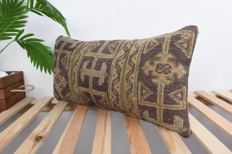 Nautical Throw Pillow Cover, Pillow Sham, Boho Pillow, 12x24 Blue Pillow, Aesthetic Pillow Case, Turkish Kilim Pillow, Pillow for Couch - 5
