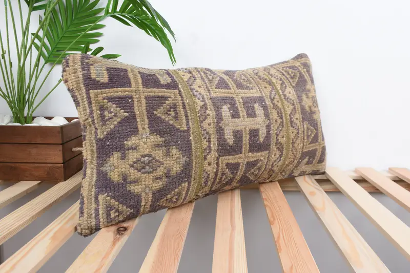 Nautical Throw Pillow Cover, Pillow Sham, Boho Pillow, 12x24 Blue Pillow, Aesthetic Pillow Case, Turkish Kilim Pillow, Pillow for Couch - 4