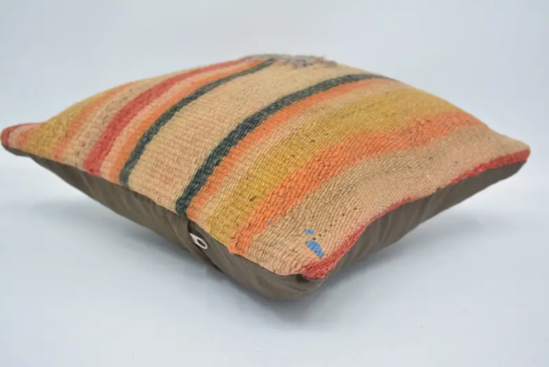 12x12 Beige Pillow Case, Pillow Sham, Retro Throw Pillow Case, Vintage Kilim Pillow, Indoor Pillow Cover, Pillow for Sofa, Ethnical Kilim Rug Pillow - 6