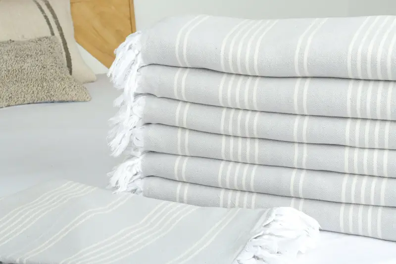 Shower Curtain, Custom Wedding Gifts, Extra Large Tablecloth, Custom Gift, 96x70 Cotton Striped Towel, Monogram Blanket, Bridesmaid Gifts - 3
