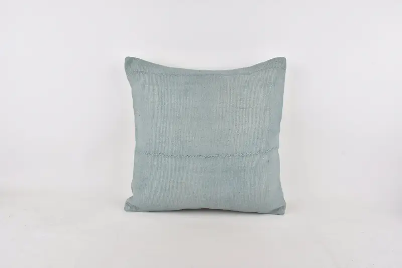 Pillow Sham, Handmade Kilim Cushion, 24x24 Gray Pillow Sham, Turkish Pillow, Home Decor Pillow, Handwoven Pillow Cover Cushion - 1