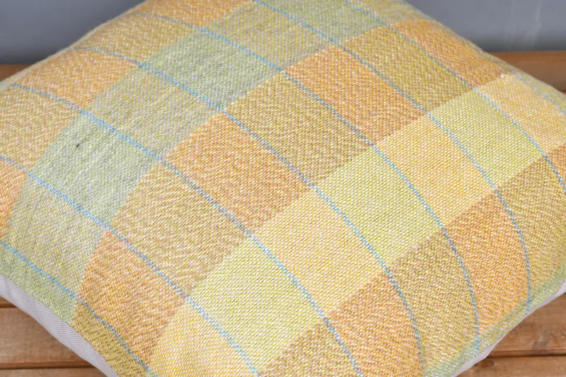 Throw Kilim Pillow, Cushion Cover, Antique Pillows, 20x20 Yellow Pillow Sham, Kilim Pillow Cover, Ethnic Throw Pillow Sham - 3