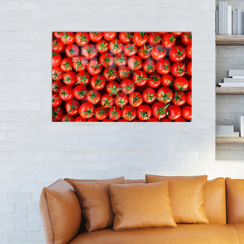 モダンなキッチンとダイニング ルームのためのエレガントな赤いプリント ガラス