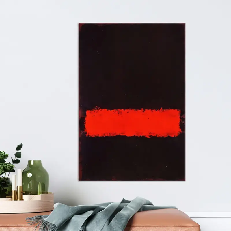 Moderne minimalistische Leinwandkunst in Rot und Schwarz