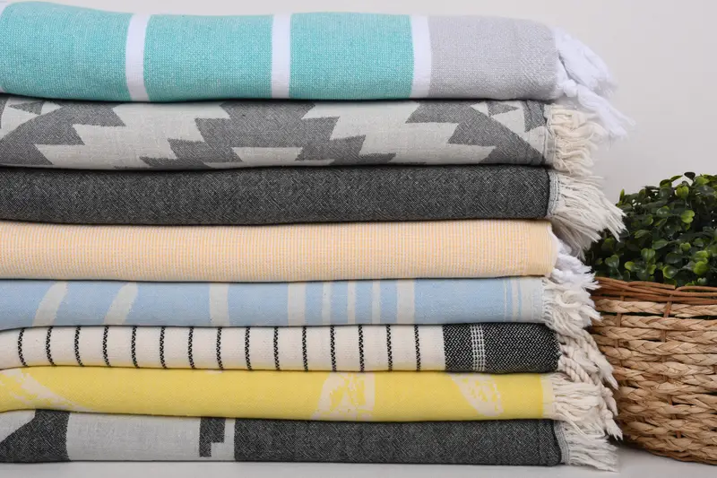 Personalized Gift, Turkish Towel Beach, Turkish beach towel, Eco-friendly Turkish peshtemal towel, Bathroom Towel, 70x40 Cotton Set of 8 Towel - 2