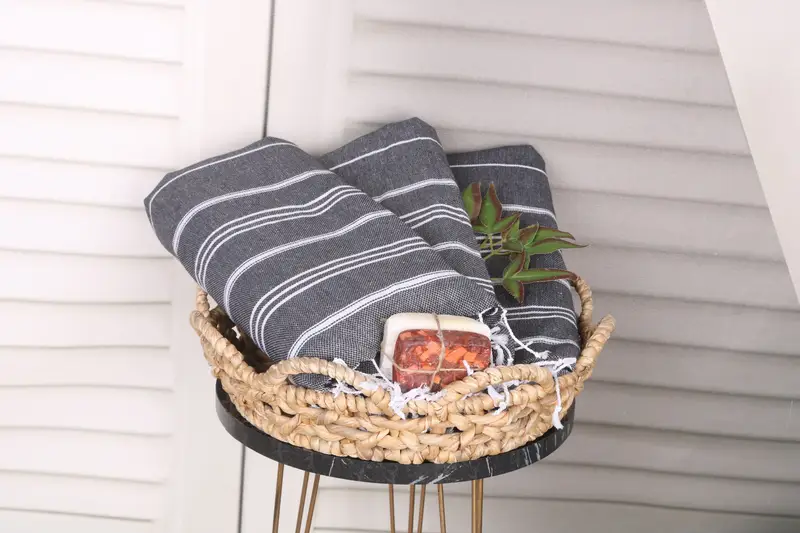 Monogram Hand Towel, 40x24 Cotton Striped Towel, Holiday Towel, Wedding Gift, Home Gift, Personalized Hand Towel, Travel Towel, Bulk Order Towel - 4