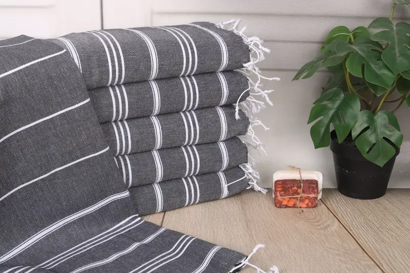 Monogram Hand Towel, 40x24 Cotton Striped Towel, Holiday Towel, Wedding Gift, Home Gift, Personalized Hand Towel, Travel Towel, Bulk Order Towel - 1