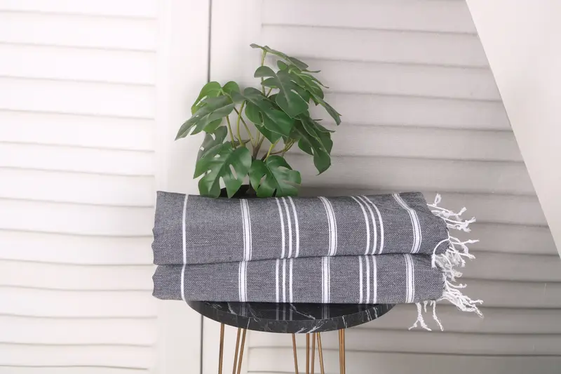 Monogram Hand Towel, 40x24 Cotton Striped Towel, Holiday Towel, Wedding Gift, Home Gift, Personalized Hand Towel, Travel Towel, Bulk Order Towel - 3