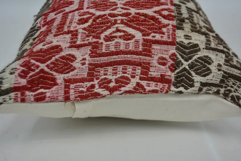 Red & Brown Geometric Throw Pillow, 12x24 Inches Size Pillow - 5